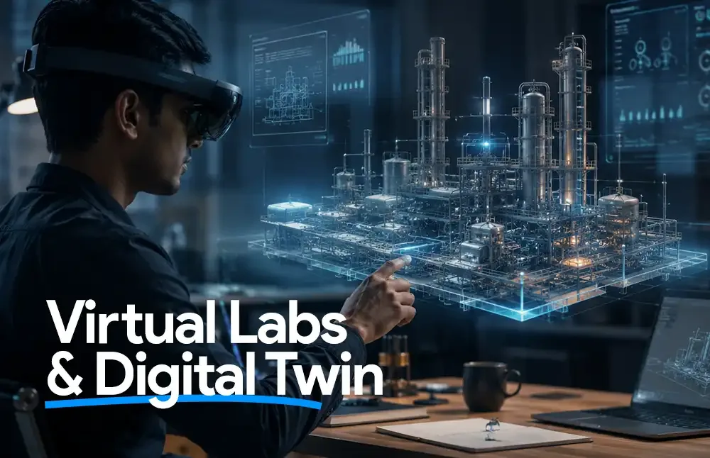 Virtual labs and digital twin simulations